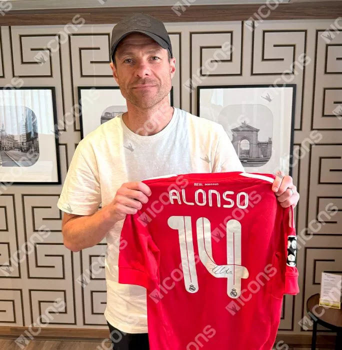 Xabi Alonso Back Signed Real Madrid 2011-12 Third Shirt In Classic Frame