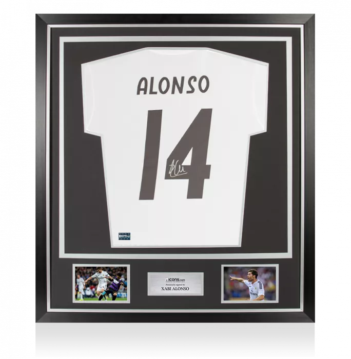 Xabi Alonso Back Signed Real Madrid 2018-19 Home Shirt In Classic Frame