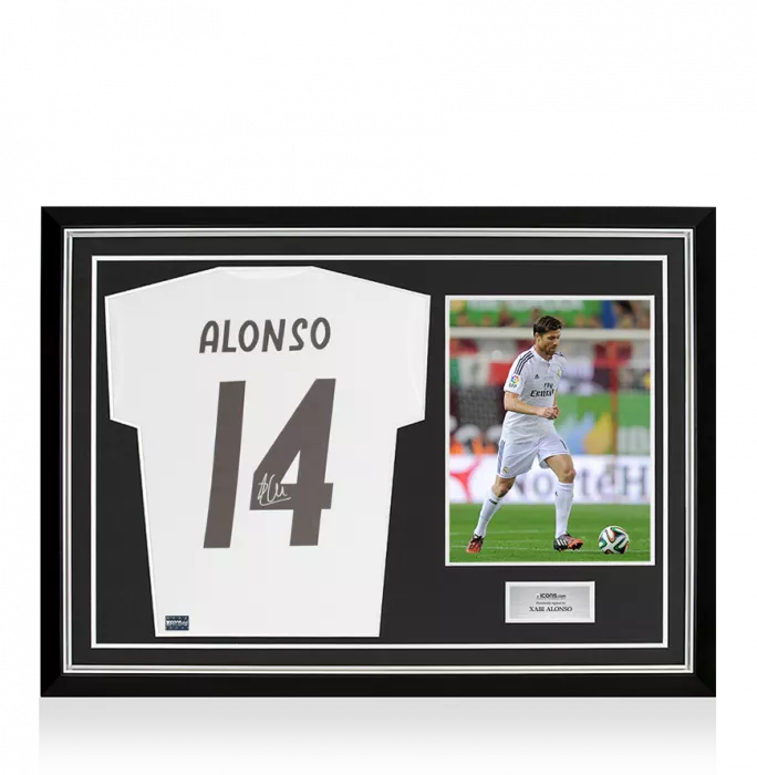 Xabi Alonso Back Signed Real Madrid 2018-19 Home Shirt In Hero Frame: Option 1