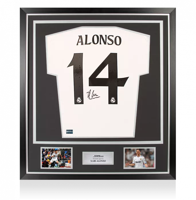 Xabi Alonso Back Signed Real Madrid 2024-25 Home Shirt In Classic Frame
