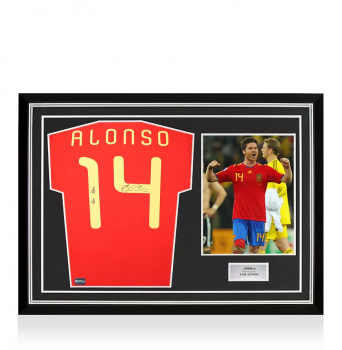 Xabi Alonso Back Signed Spain 2010 Home Shirt - "Don Xabi" Inscription In Hero Frame: Option 1
