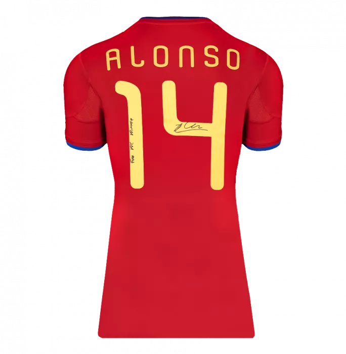 Xabi Alonso Back Signed Spain 2010 Home Shirt - "FIFA WC Winner" Inscription In Hero Frame: Option 1