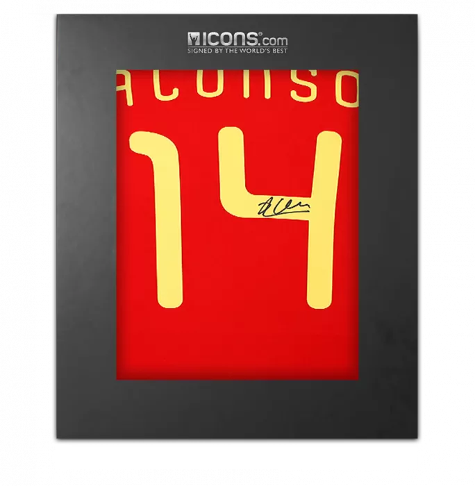 Xabi Alonso Back Signed Spain 2010 Home Shirt In Deluxe Packaging
