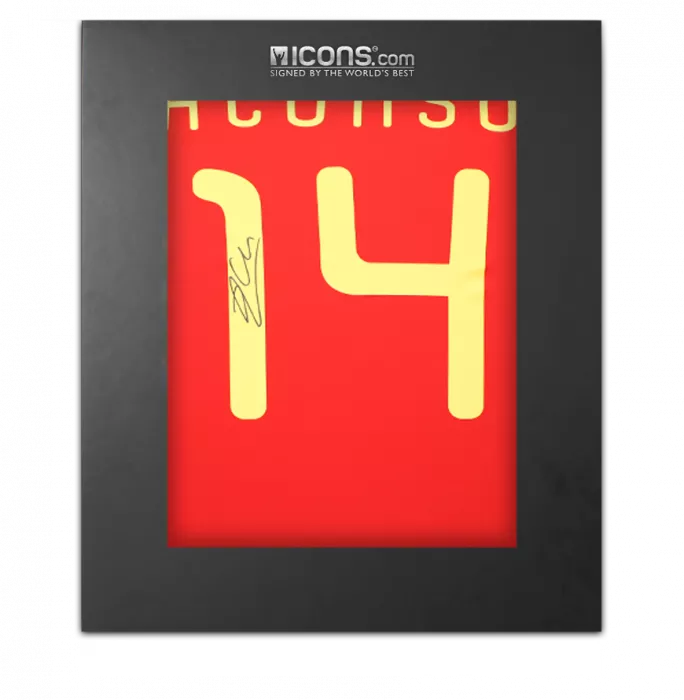 Xabi Alonso Back Signed Spain 2010 Home Shirt In Deluxe Packaging