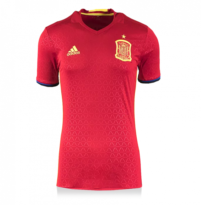 Xabi Alonso Back Signed Spain 2016-17 Home Shirt