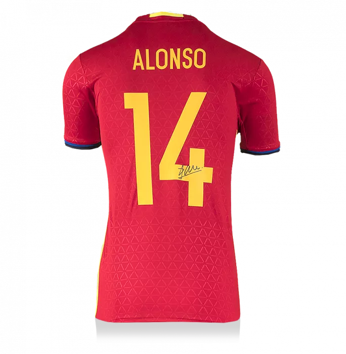 Xabi Alonso Back Signed Spain 2016-17 Home Shirt