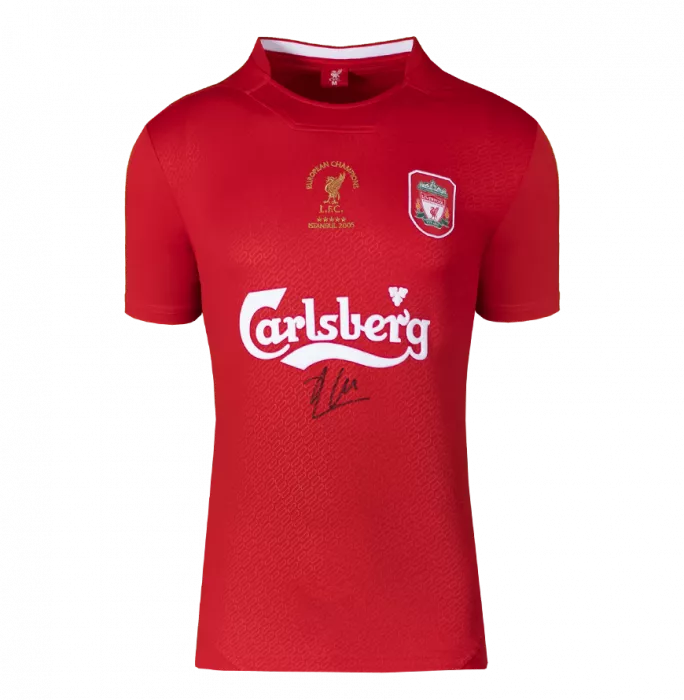 Xabi Alonso Front Signed Liverpool FC 2005 Home Shirt In Hero Frame: Option 1