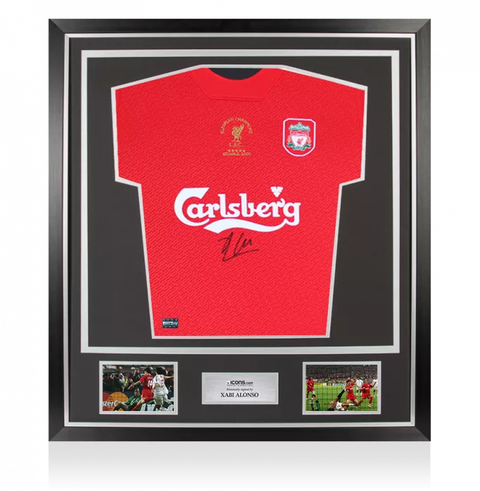 Xabi Alonso Front Signed Liverpool FC 2005 Home Shirt In Classic Frame
