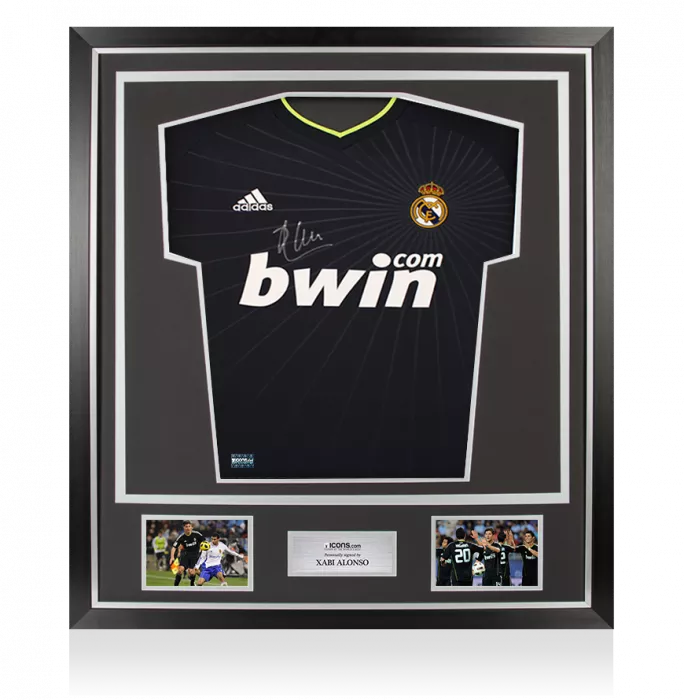 Xabi Alonso Front Signed Real Madrid 2010-11 Away Shirt In Classic Frame