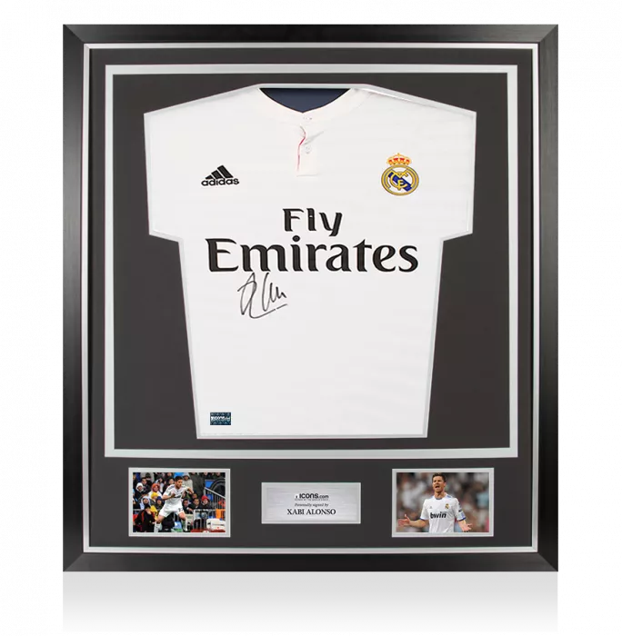 Xabi Alonso Front Signed Real Madrid 2014-15 Home Shirt In Classic Frame
