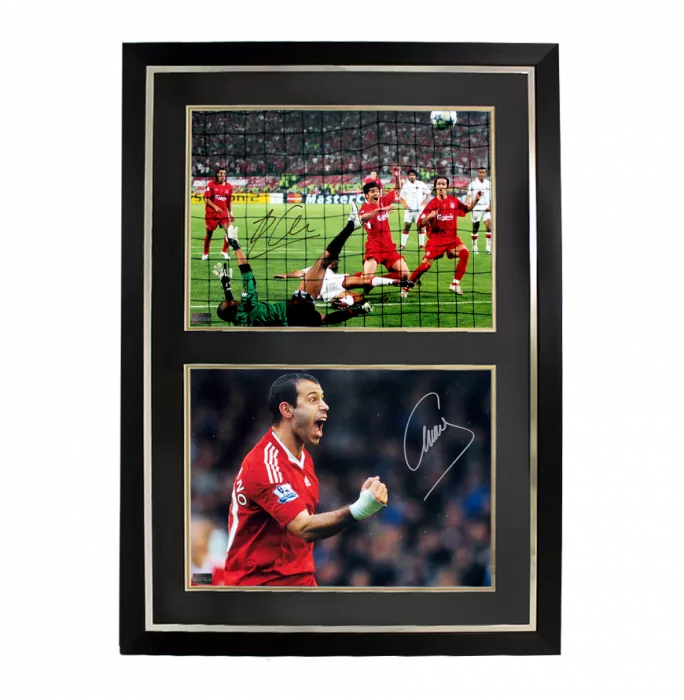 Xabi Alonso & Javier Mascherano Signed Liverpool FC Photos In Dual Photo Frame
