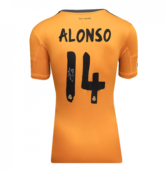 Xabi Alonso Official UEFA Champions League Back Signed And Hero Framed Real Madrid 2013-14 Third Shirt