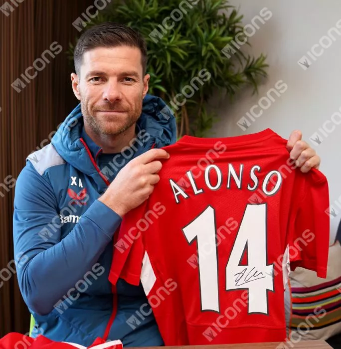 Xabi Alonso Official UEFA Champions League Back Signed And Hero Framed Liverpool FC 2005 Home Shirt