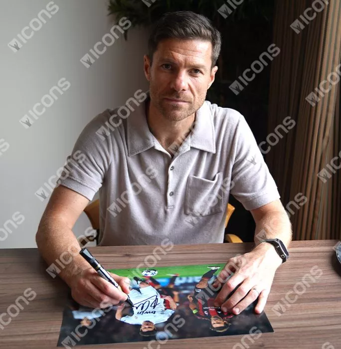 Xabi Alonso Official UEFA Champions League Signed And Framed Real Madrid Photo - UEFA Champions League V AC Milan