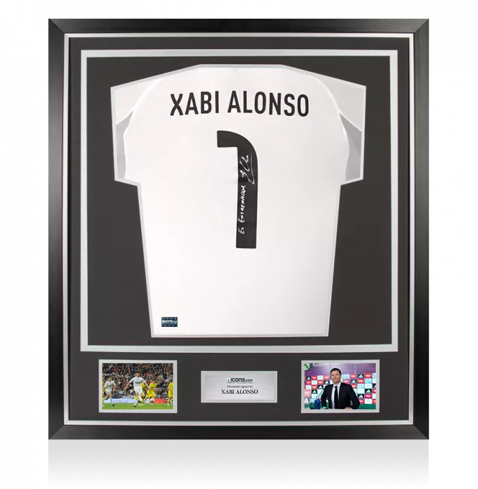 Xabi Alonso Real Madrid 2025-26 Home Shirt In Classic Frame - El Entrenador Inscription