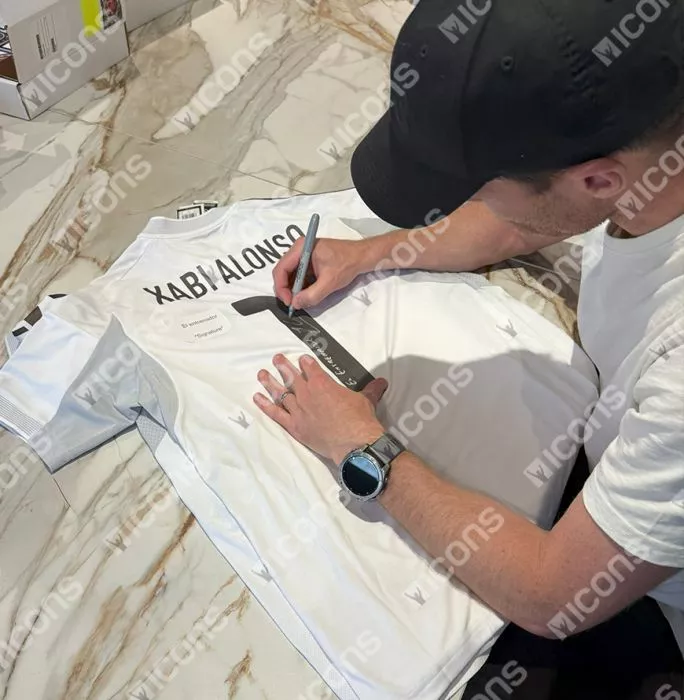 Xabi Alonso Real Madrid 2025-26 Home Shirt In Hero Frame: Option 1 - El Entrenador Inscription
