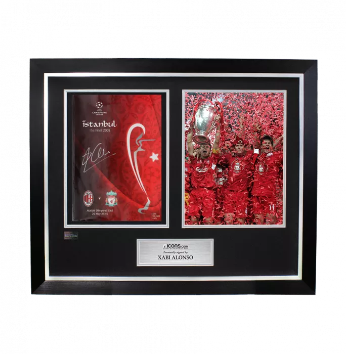 Xabi Alonso Signed and Framed Programme: 2005 UEFA Champions League Final