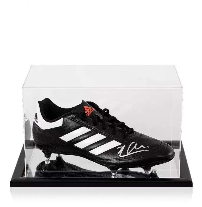 Xabi Alonso Signed Black Adidas Boot With Metal Studs In Acrylic Case