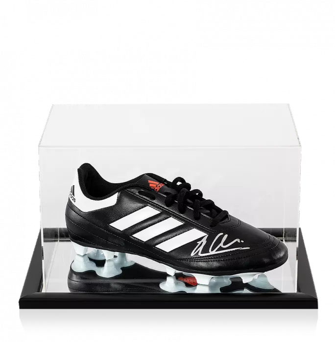 Xabi Alonso Signed Black Adidas Boot With Moulded Studs In Acrylic Case
