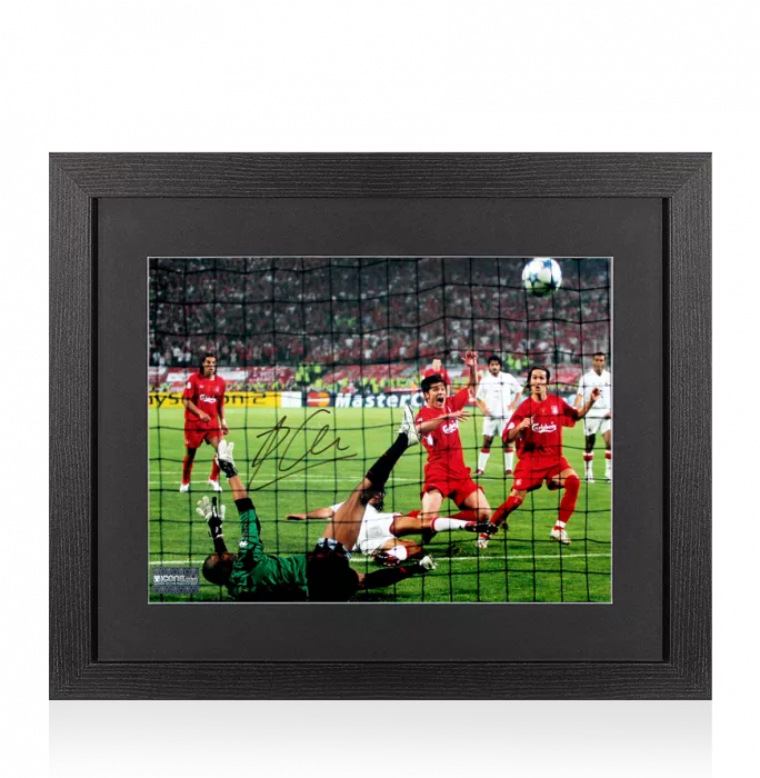 Xabi Alonso Signed Liverpool FC Photo In Black Wooden Frame: 2005 UEFA Champions League Final Goal