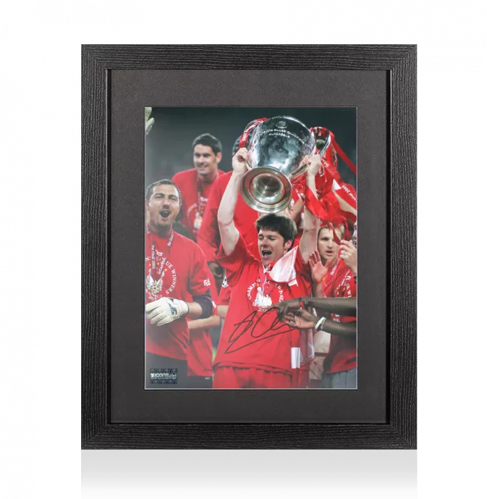 Xabi Alonso Signed Liverpool FC Photo In Black Wooden Frame: 2005 Champions League Winners
