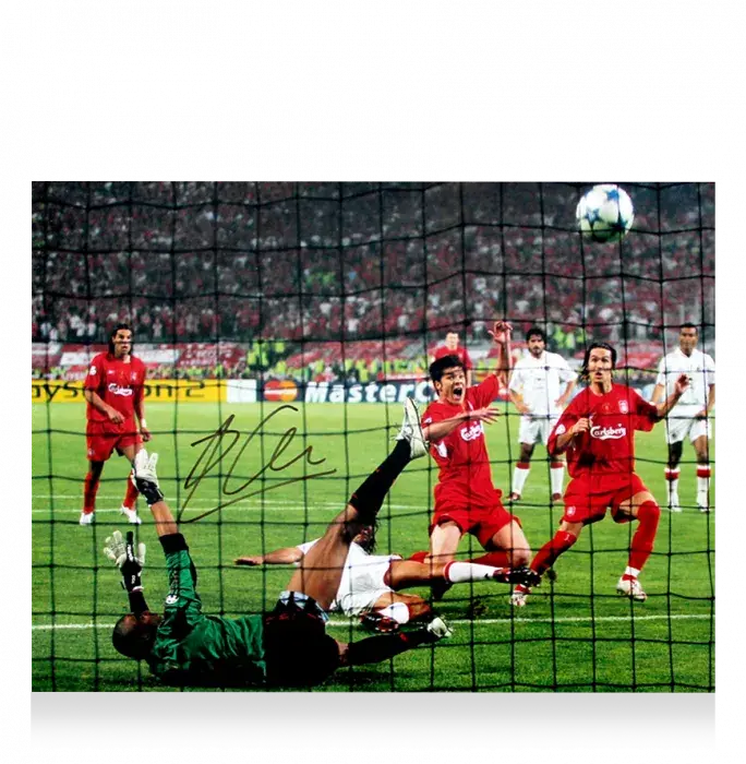 Xabi Alonso Signed Liverpool FC Photo In Premium Photo Frame: 2005 UEFA Champions League Final Goal