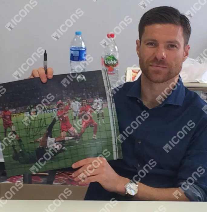 Xabi Alonso Signed Liverpool Photo In Black Wooden Frame: 2005 UEFA Champions League Final Goal