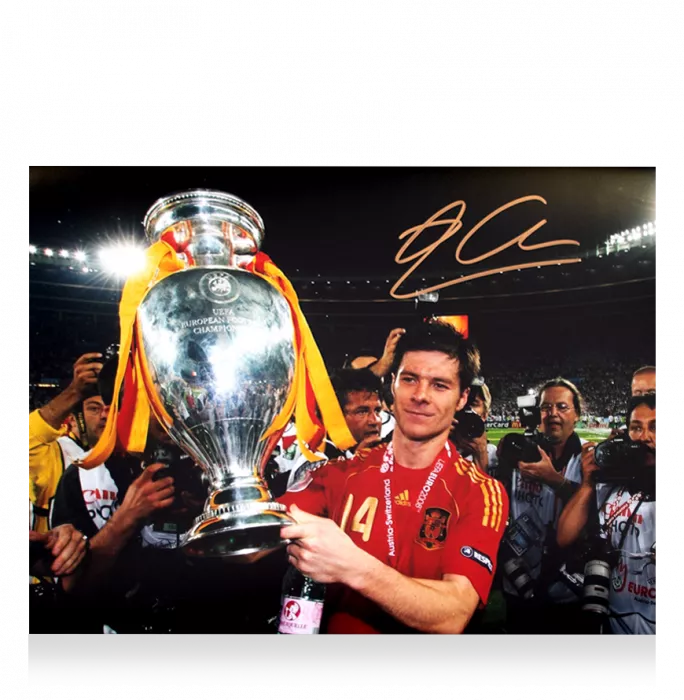 Xabi Alonso Signed Spain Photo: UEFA EURO 2008 Winner