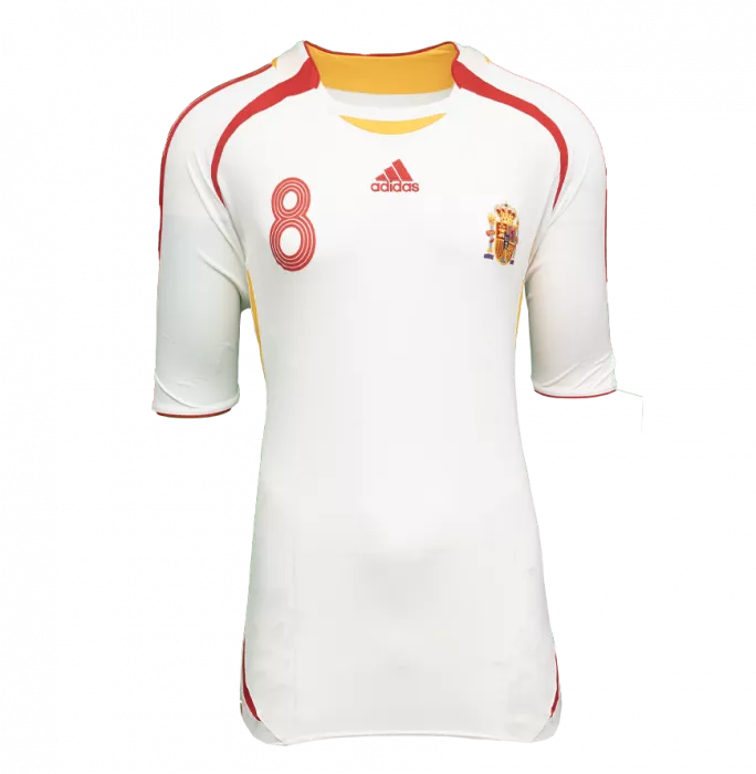 Xavi Back Signed Spain 2006 Away Shirt In Hero Frame: Option 1
