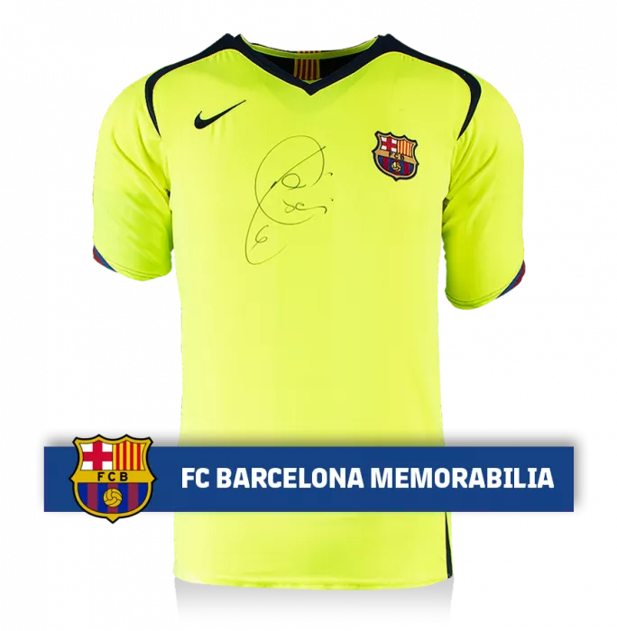 Xavi Front Official FC Barcelona Signed 2005-06 Away Shirt