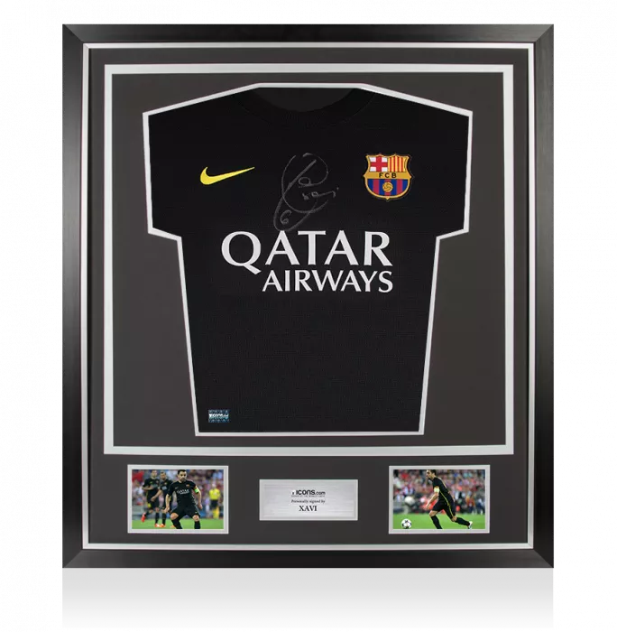 Xavi Front Signed FC Barcelona 2013-14 Third Shirt In Classic Frame