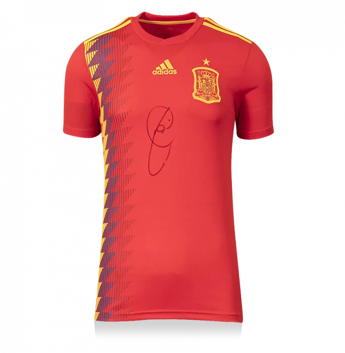 Xavi Front Signed Spain 2018-19 Home Shirt In Classic Frame