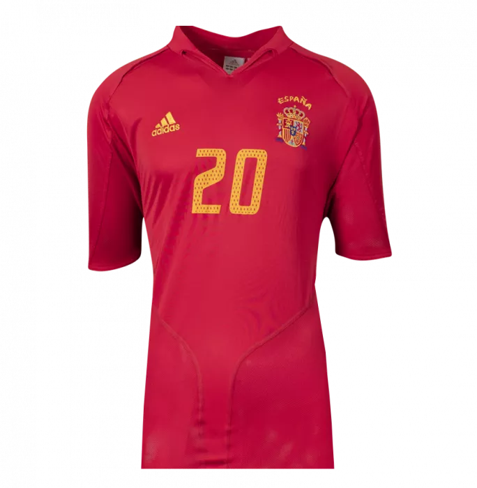 Xavi Official 2006 FIFA World Cup™ Back Signed And Framed Spain 2004-06 Home Shirt