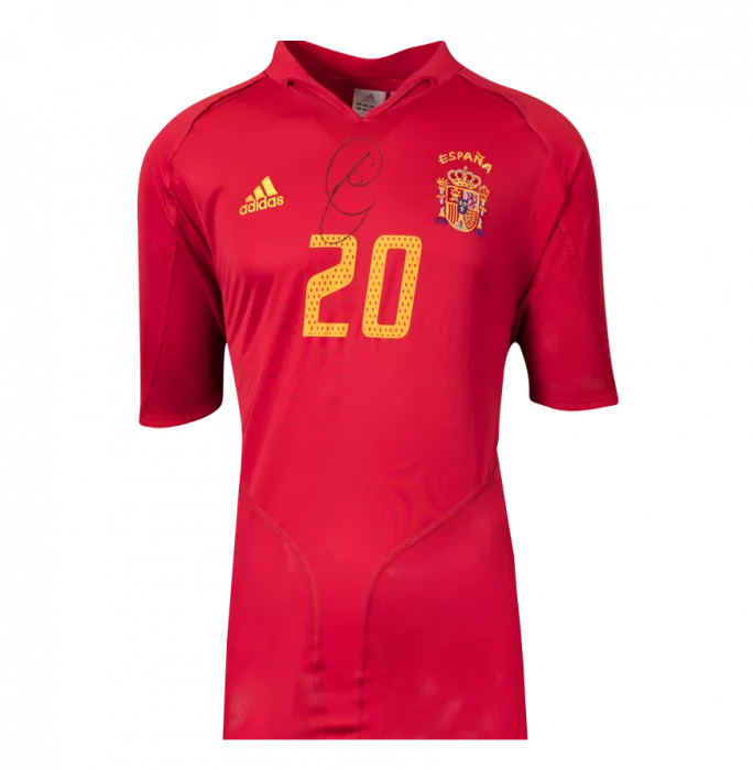 Xavi Official 2006 FIFA World Cup™ Front Signed And Framed Spain 2004-06 Home Shirt