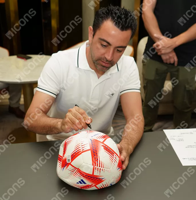 Xavi Official 2022 FIFA World Cup™ Signed Football In Acrylic Case