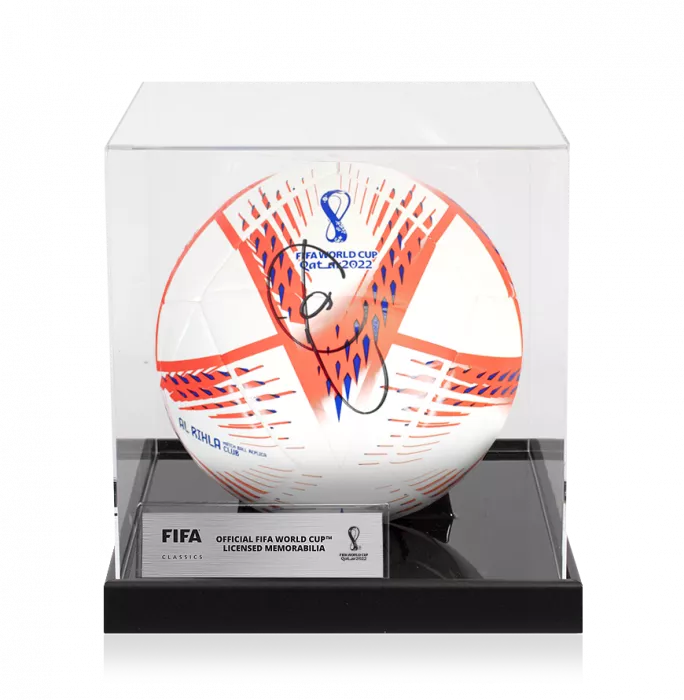 Xavi Official 2022 FIFA World Cup™ Signed Football In Acrylic Case