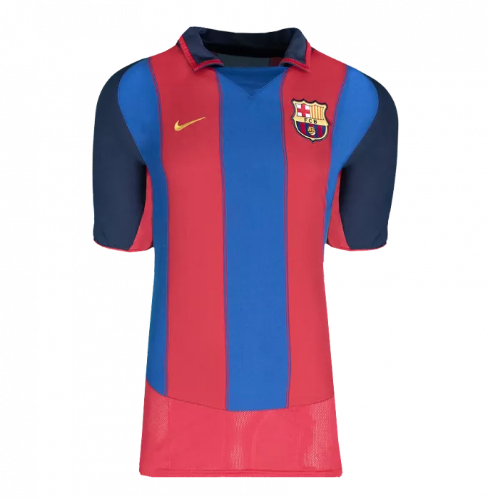 Xavi Official FC Barcelona Back Signed And Framed 2003-04 Home Shirt