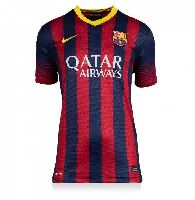 Xavi Official FC Barcelona Back Signed And Framed 2013-14 Home Shirt