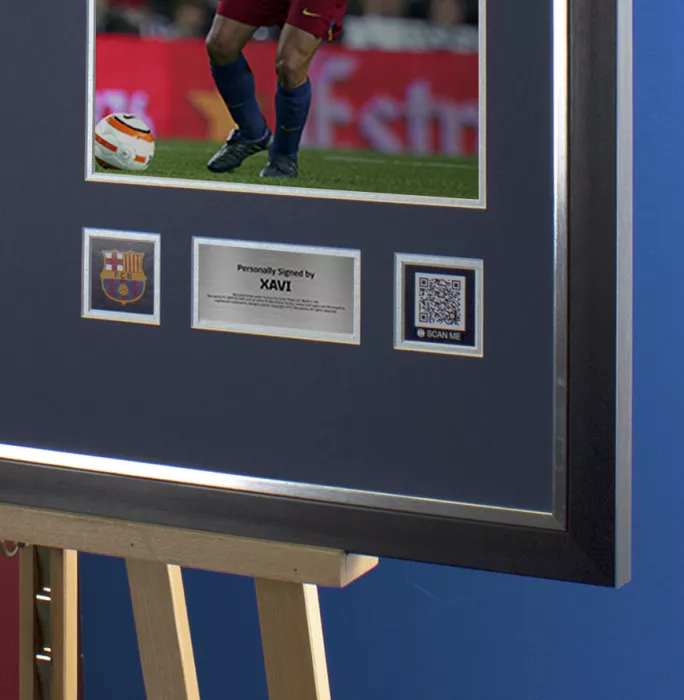 Xavi Official FC Barcelona Back Signed And Framed 2005-06 Home Shirt Fan Style With Fan Style Number