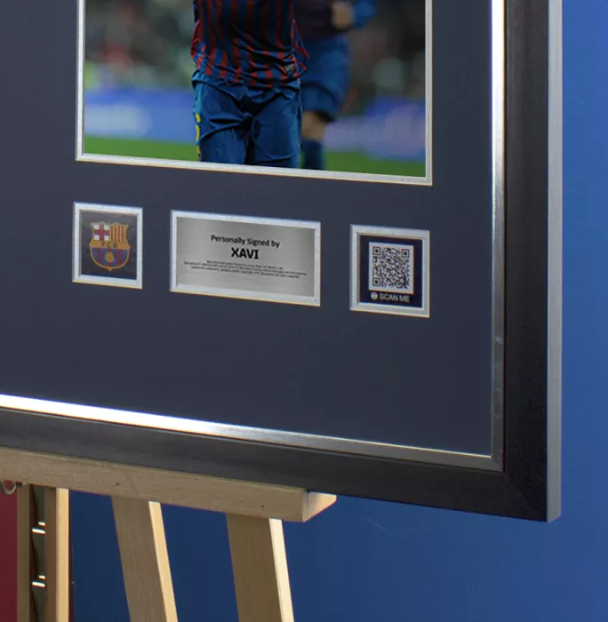 Xavi Official FC Barcelona Back Signed And Framed 2011-12 Home Shirt With Fan Style Number