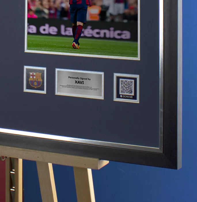 Xavi Official FC Barcelona Back Signed And Framed 2021-22 Home Shirt: 'Mes Que Un Club' Special Edition