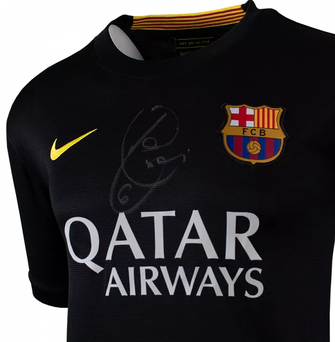 Xavi Official FC Barcelona Front Signed 2013-14 Third Shirt