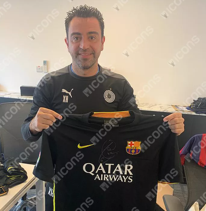 Xavi Official FC Barcelona Front Signed 2013-14 Third Shirt