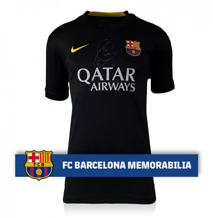 Xavi Official FC Barcelona Front Signed 2013-14 Third Shirt