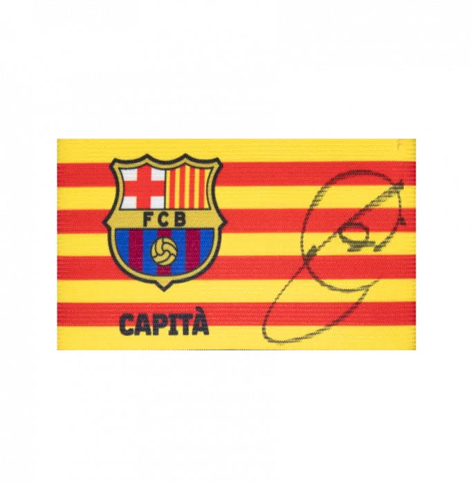 Xavi Official FC Barcelona Signed And Framed Branded Captain's Armband