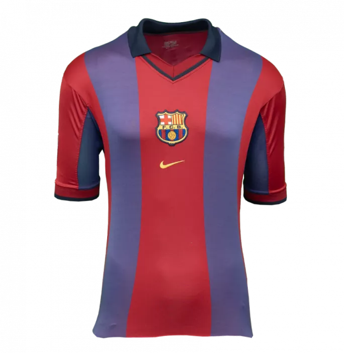 Xavi Official UEFA Champions League Back Signed And Framed FC Barcelona 2000-01 Home Shirt