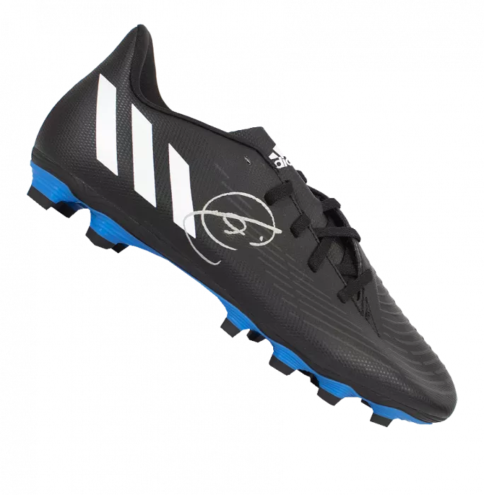 Xavi Official UEFA Europa League Signed Black & White Adidas Predator Boot In Acrylic Case