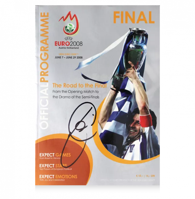 Xavi Signed And Framed EURO 2008 Final Programme