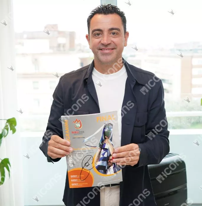 Xavi Signed And Framed EURO 2008 Final Programme