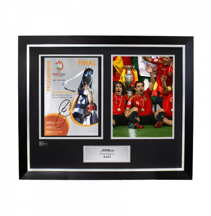 Xavi Signed And Framed EURO 2008 Final Programme